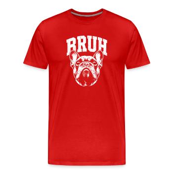 Brut Bulldog Street Print - T-shirt bio Premium Homme - rouge - Devant - Damien (186cm)
