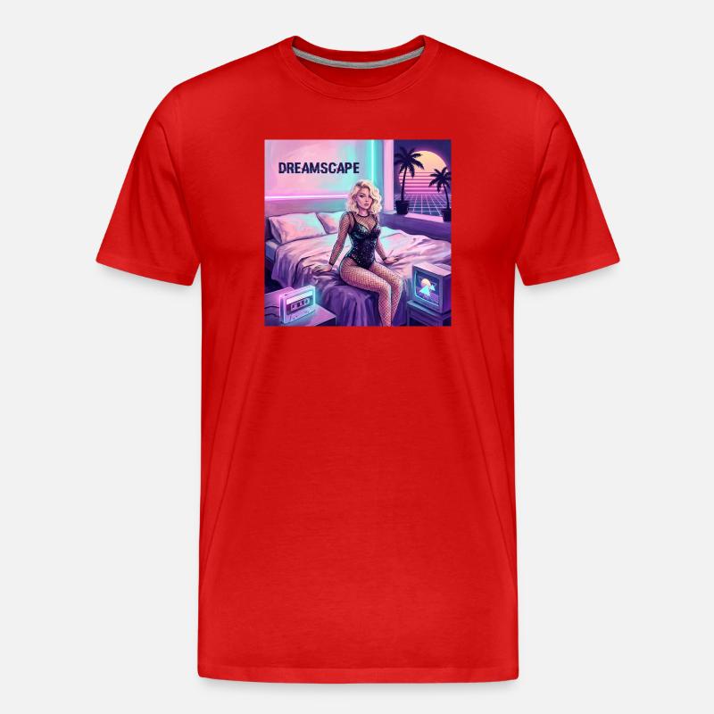 Traumlandschaft Neon-Diva - Männer Premium Bio T-Shirt - Rot