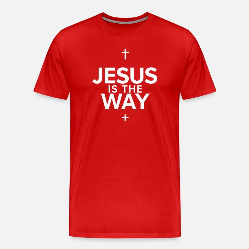 Jésus ist der Weg - Männer Premium Bio T-Shirt - Rot