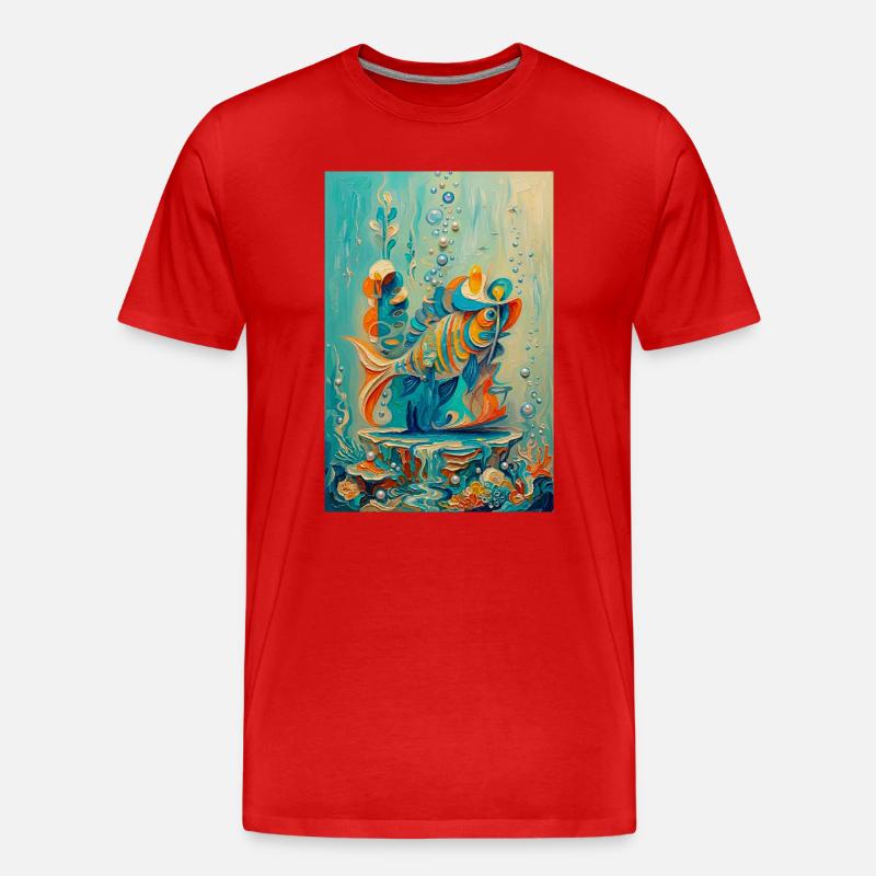 Koi-Unterwasser-farbenfrohe Kunstwerke - Männer Premium Bio T-Shirt - Rot