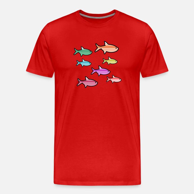 Poissons - T-shirt bio Premium Homme - rouge
