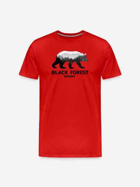 Black Forest Bear Nature - Men's Premium Organic T-Shirt - red