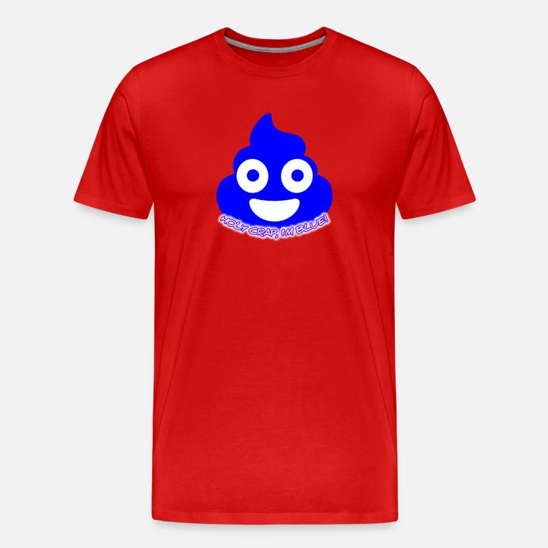 Blue Poop Glow - Männer Premium Bio T-Shirt - Rot