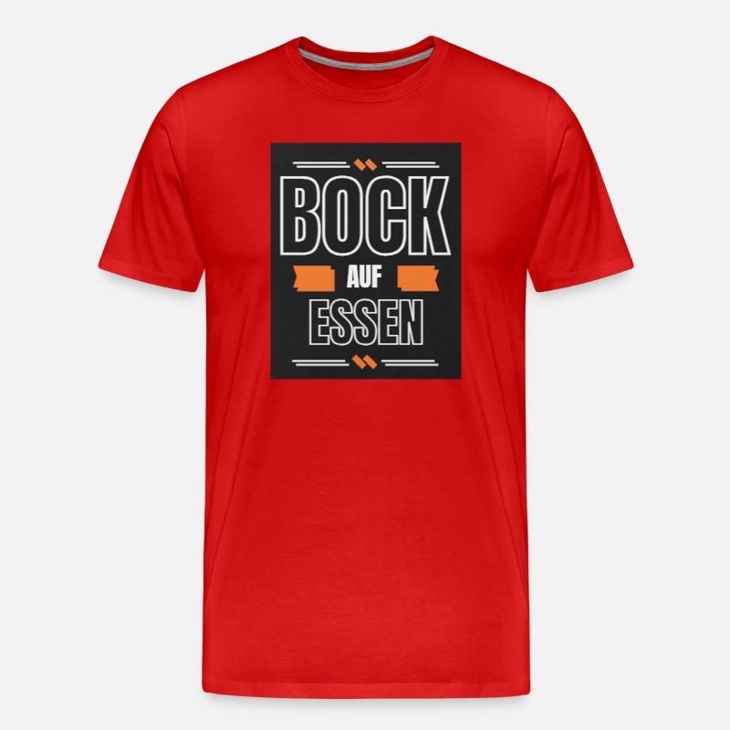 Bock auf Essen - Männer Premium Bio T-Shirt - Rot