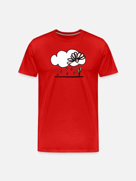 Flower in the rain - Men's Premium Organic T-Shirt - red