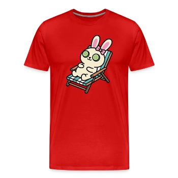 Kawaii Bunny, entspann dich - Männer Premium Bio T-Shirt - Rot - Vorne - Damien (186cm)