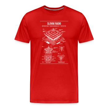Plan directeur de la radio slovaque - T-shirt bio Premium Homme - rouge - Devant - Damien (186cm)