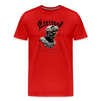 Eternal Bronze Statue Glitch - Men's Premium Organic T-Shirt - red - Front - Damien (186cm)