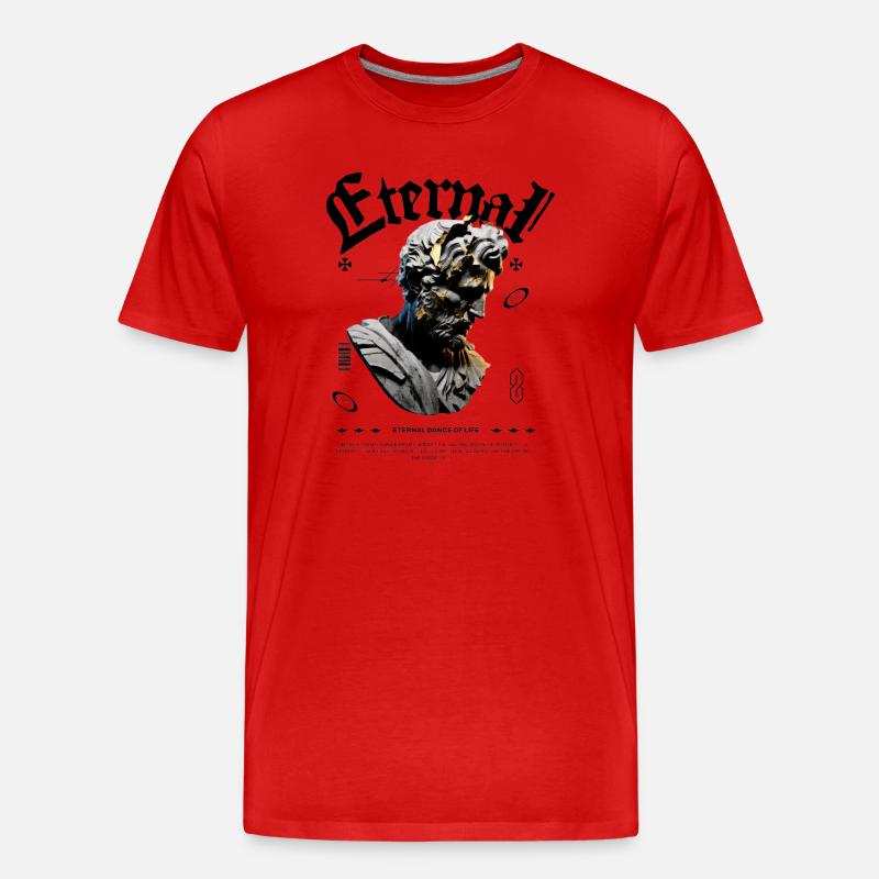 Ewige Bronzestatue Glitch - Männer Premium Bio T-Shirt - Rot