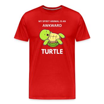 Mein Geisttier ist eine unbeholfene Schildkröte. Lustig. - Männer Premium Bio T-Shirt - Rot - Vorne - Damien (186cm)