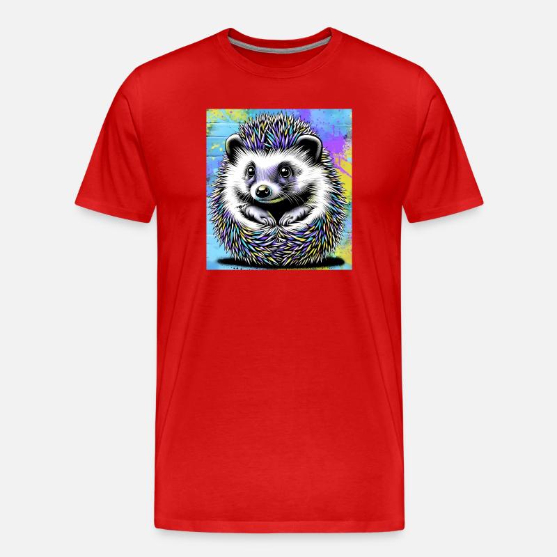 Igel - Männer Premium Bio T-Shirt - Rot