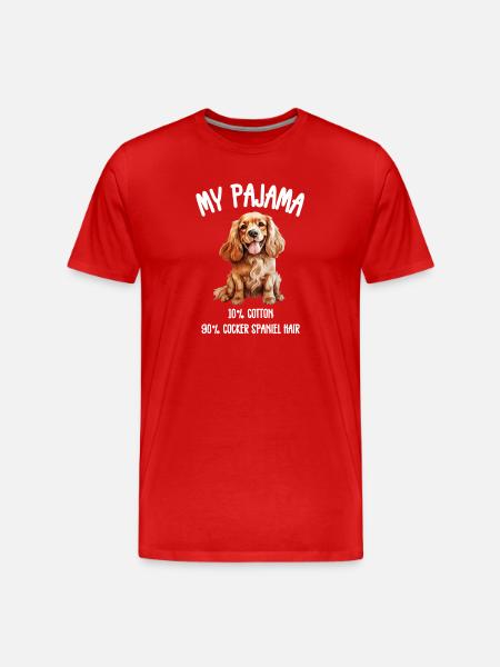 Cocker Spaniel Pyjama-Haare - Männer Premium Bio T-Shirt - Rot