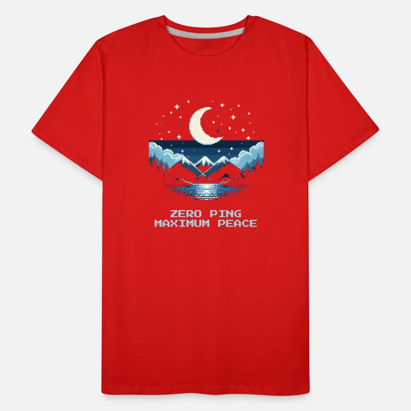 Null Ping, maximaler Frieden | Pixel Gaming Männer Premium Bio T-Shirt