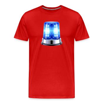 Lumière bleue Sirène Hyper réaliste - T-shirt bio Premium Homme - rouge - Devant - Damien (186cm)