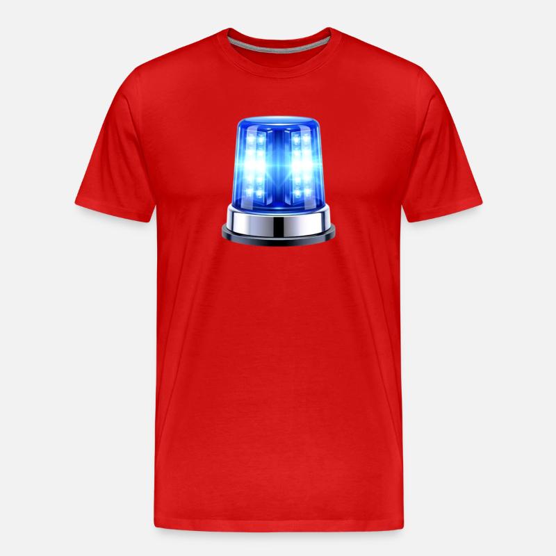 Blaulicht Sirene Hyperrealistisch - Männer Premium Bio T-Shirt - Rot