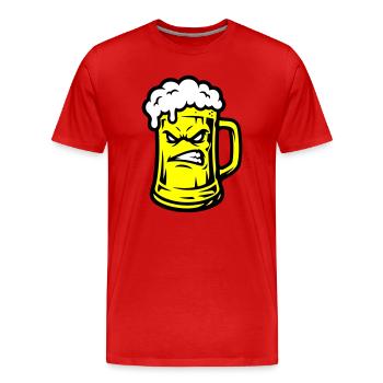 Beer Comic - Men's Premium Organic T-Shirt - red - Front - Damien (186cm)