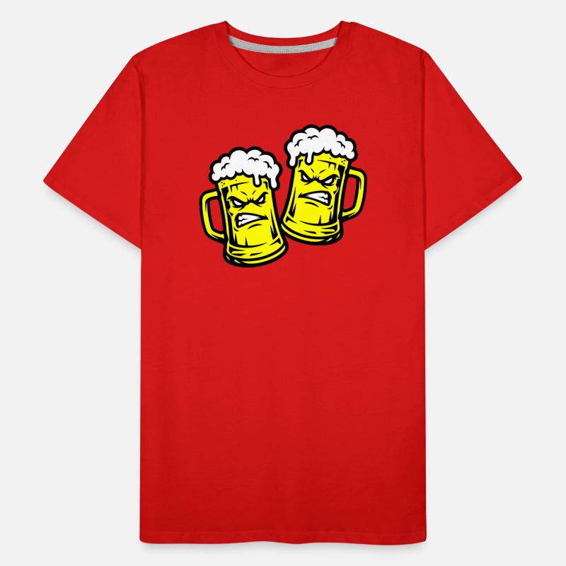 Bier Comic Bierglas Männer Premium Bio T-Shirt