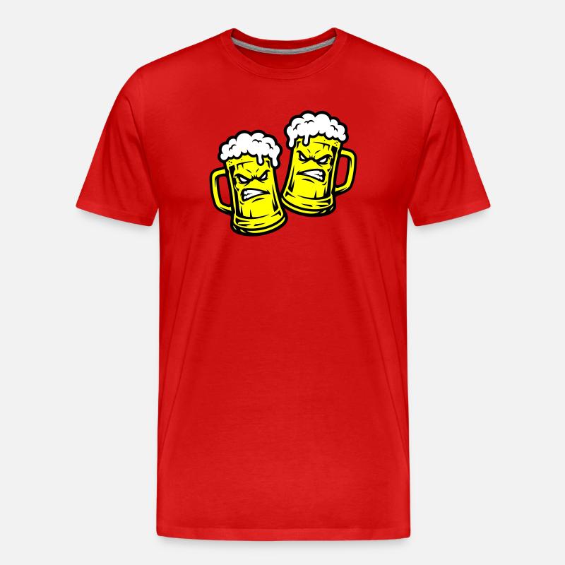 Bier Comic Bierglas - Männer Premium Bio T-Shirt - Rot
