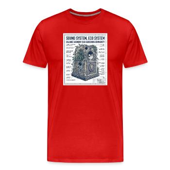 Reggae Soundsystem Eco - T-shirt bio Premium Homme - rouge - Devant - Damien (186cm)