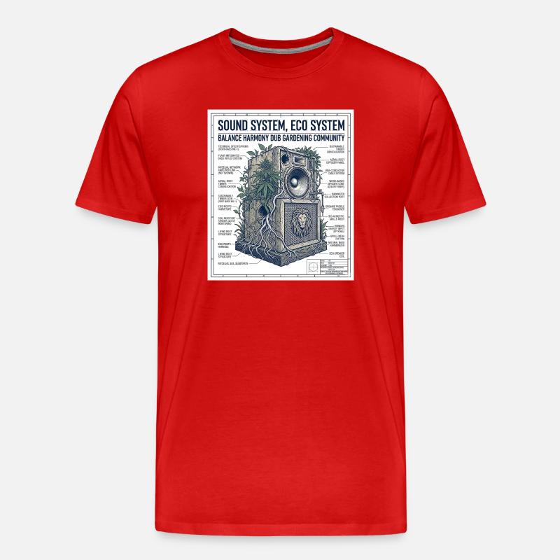 Reggae Soundsystem Eco - Männer Premium Bio T-Shirt - Rot