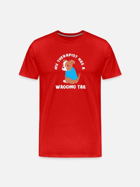 Therapy dog - Men's Premium Organic T-Shirt - red