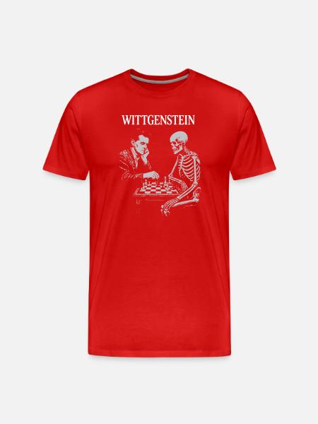 Wittgenstein playing chess with death - Men's Premium Organic T-Shirt - red