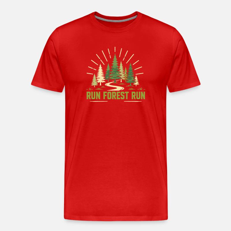 Trailrunning – Run Forest Run - Männer Premium Bio T-Shirt - Rot