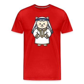 cat arab - Men's Premium Organic T-Shirt - red - Front - Damien (186cm)