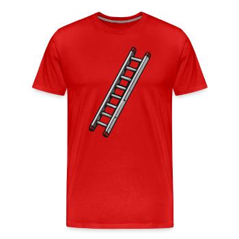 Diagonale Leiter Illustration - Männer Premium Bio T-Shirt - Rot - Vorne - Damien (186cm)