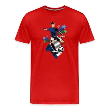 Francie - France - Drapeaux - T-shirt bio Premium Homme - rouge - Devant - Damien (186cm)