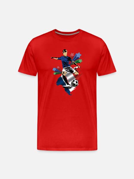 Francie - France - Drapeaux - T-shirt bio Premium Homme - rouge