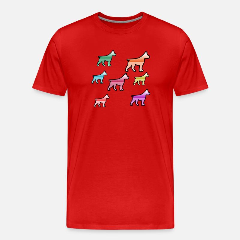Hunde - Männer Premium Bio T-Shirt - Rot
