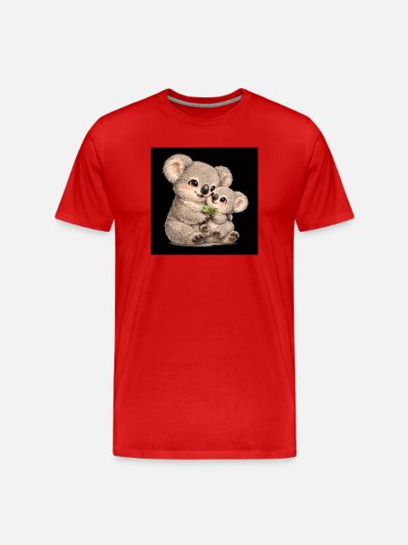 Maman Koala avec son bébé - T-shirt bio Premium Homme - rouge
