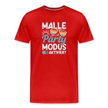 Malle Party Modus Mallorca Urlaub Gruppen - Männer Premium Bio T-Shirt - Rot - Vorne - Damien (186cm)