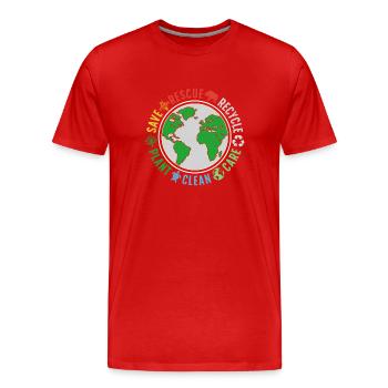 Global Environmental Rescue Logo - T-shirt bio Premium Homme - rouge - Devant - Damien (186cm)