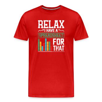Détends-toi, j’ai un tableau - T-shirt bio Premium Homme - rouge - Devant - Damien (186cm)