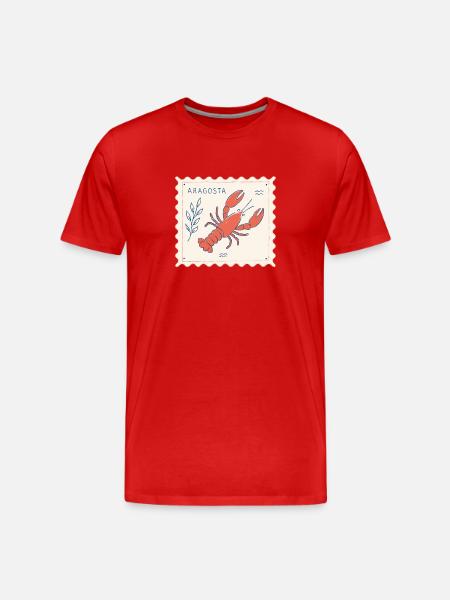Aragosta Stempelkunst Lobster - Männer Premium Bio T-Shirt - Rot