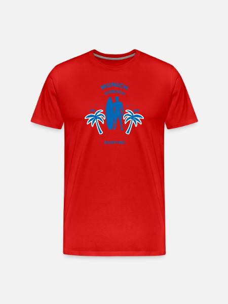 Munich Surfing 2026 Palmen Silhouette - Männer Premium Bio T-Shirt - Rot
