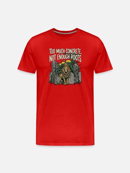 More Roots Lion - Men's Premium Organic T-Shirt - red