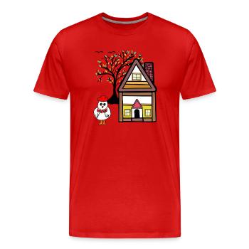 Drôle de poulailler Jardin de pommiers - T-shirt bio Premium Homme - rouge - Devant - Damien (186cm)