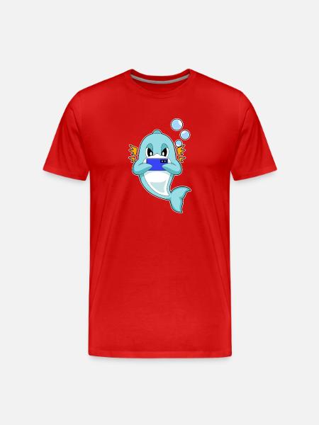Delfin Gamer Smartphone - T-shirt bio Premium Homme - rouge