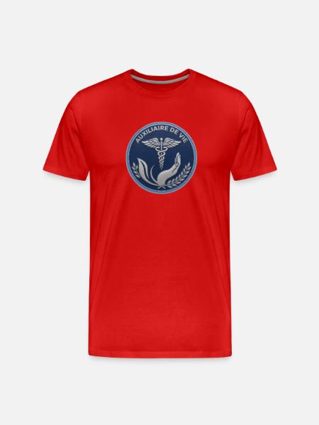 Soin Vie Caducée Main - T-shirt bio Premium Homme - rouge