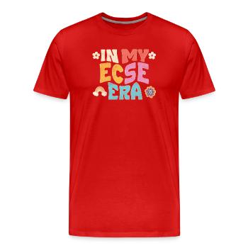 À mon époque ECSE - T-shirt bio Premium Homme - rouge - Devant - Damien (186cm)
