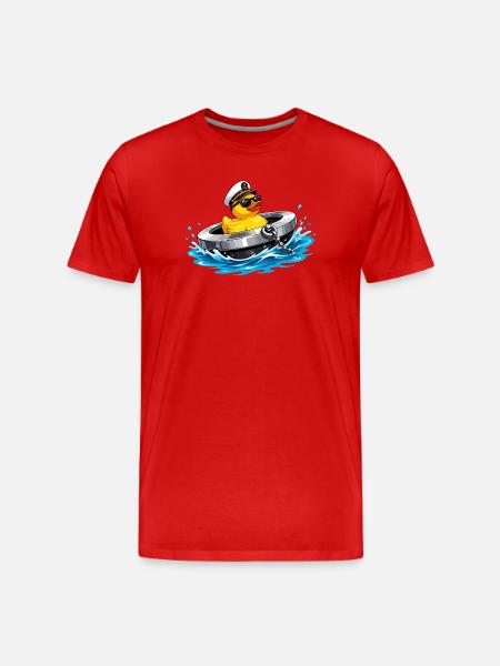 Captain's duck in the lifebuoy - Men's Premium Organic T-Shirt - red