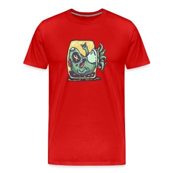 Avocat Alieno dans un grille-pain - T-shirt bio Premium Homme - rouge - Devant - Damien (186cm)