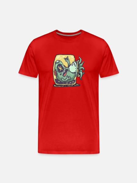 Alieno-Avocado im Toaster - Männer Premium Bio T-Shirt - Rot