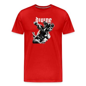 Divine Sculpture Noir - Men's Premium Organic T-Shirt - red - Front - Damien (186cm)