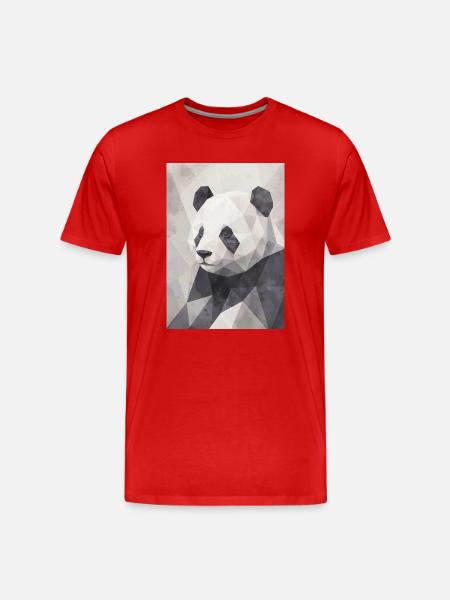 Geometric Panda Polygon Art - Men's Premium Organic T-Shirt - red