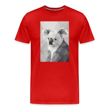 Geometrischer Koala Polygon Art  - Männer Premium Bio T-Shirt - Rot - Vorne - Damien (186cm)