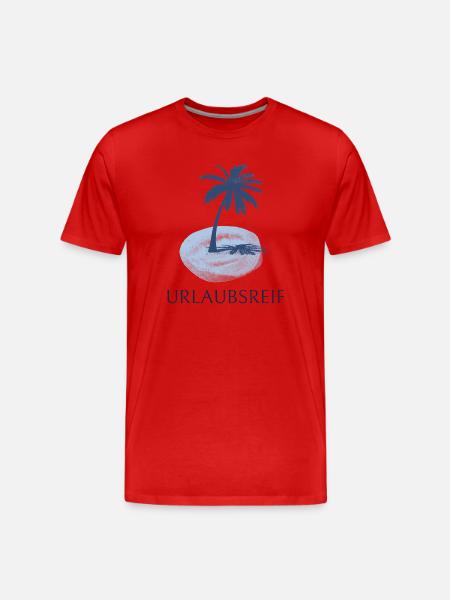 Palmeninsel Urlaubsdesign - Urlaubsreif - Männer Premium Bio T-Shirt - Rot